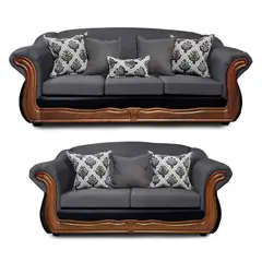 AMERICA DECORA - Living Con Resorte Estructural Búfalo 7 Personas 4+3 Chenille+PU X
