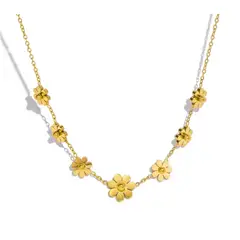 GENERICO - Collar FLORES en acero inoxidable
