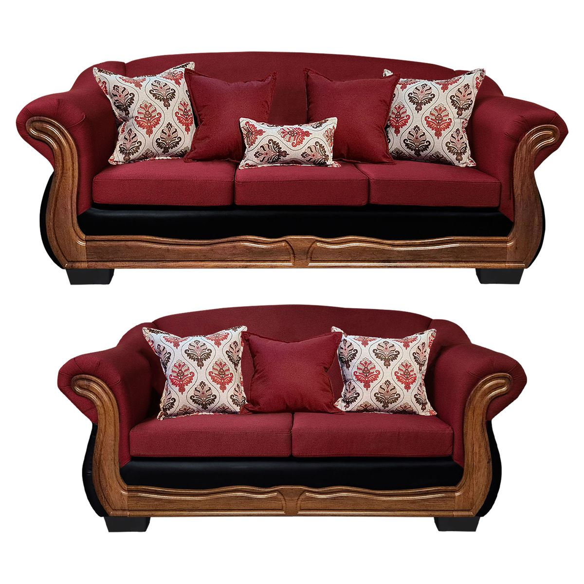 AMERICA DECORA - Living Con Resorte Estructural Búfalo 7 Personas 4+3 Chenille+PU X