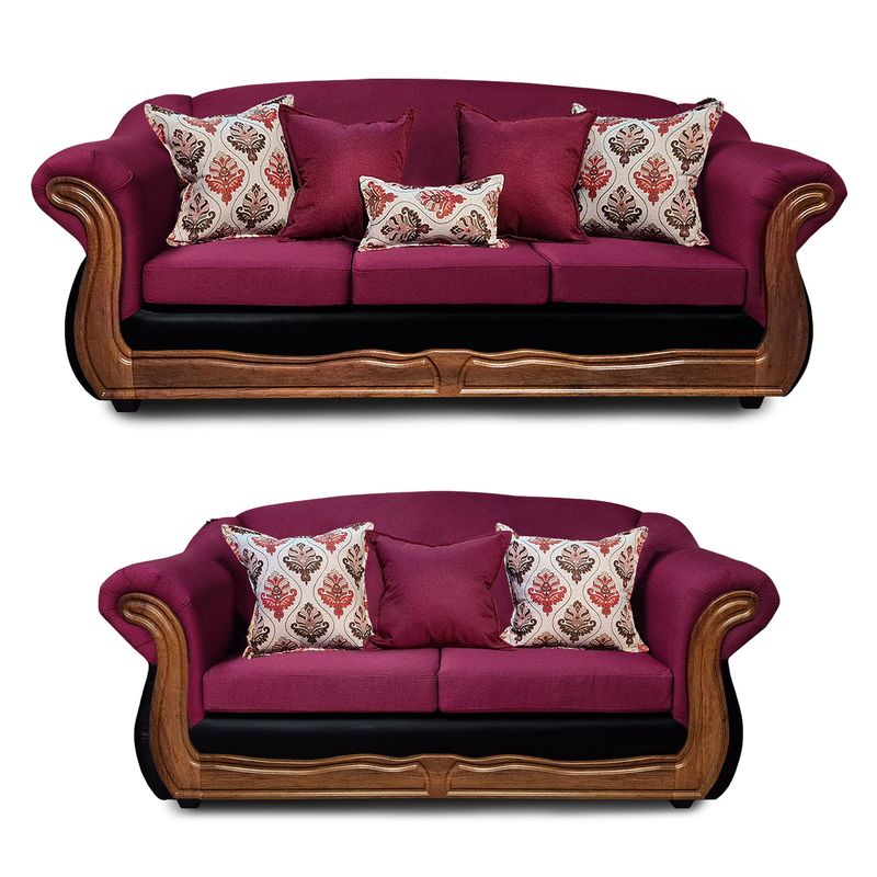 AMERICA DECORA - Living 4-3 Grand Búfalo Mixto Rojo X