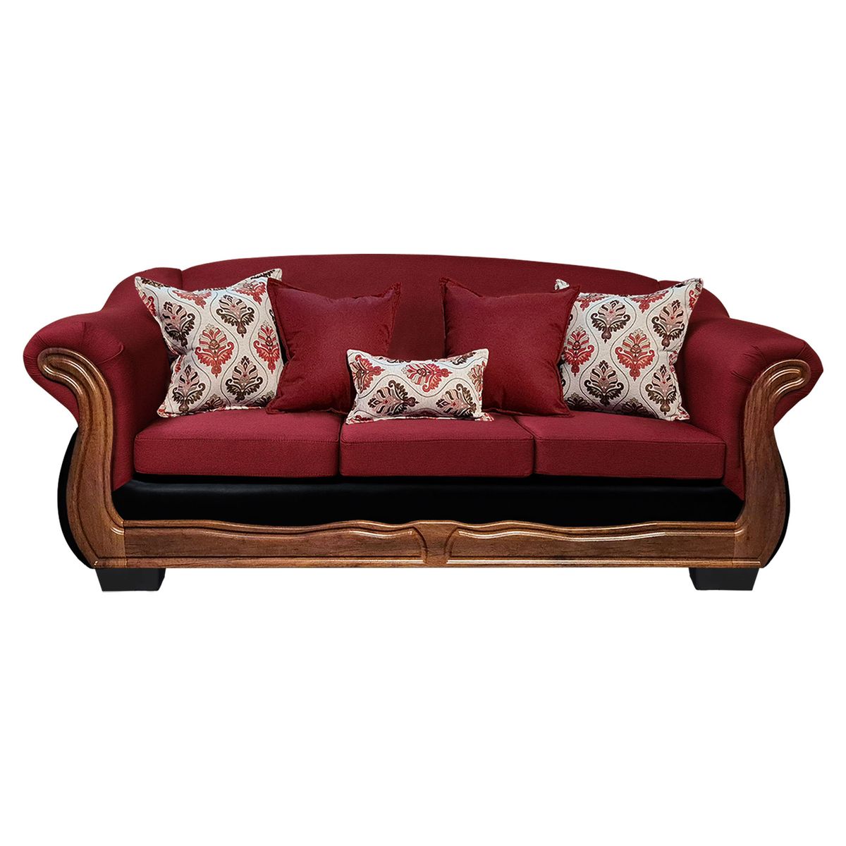 AMERICA DECORA - Sofá Con Resorte Estructural Búfalo 4 Personas Chenille+PU X