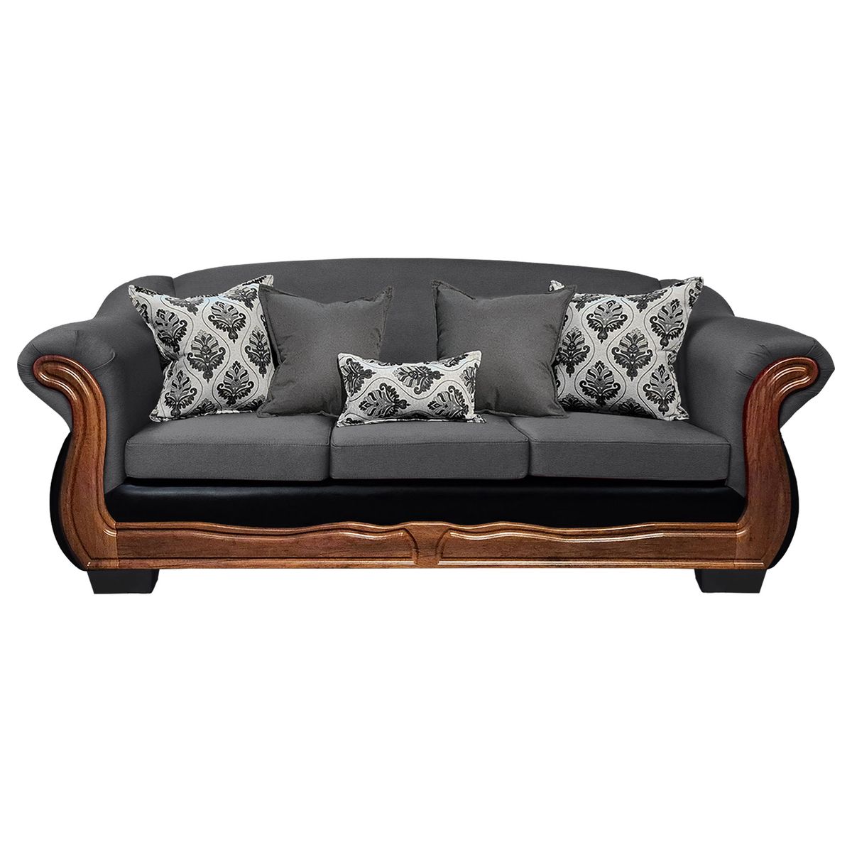 AMERICA DECORA - Sofá Con Resorte Estructural Búfalo 4 Cuerpos Chenille+PU X