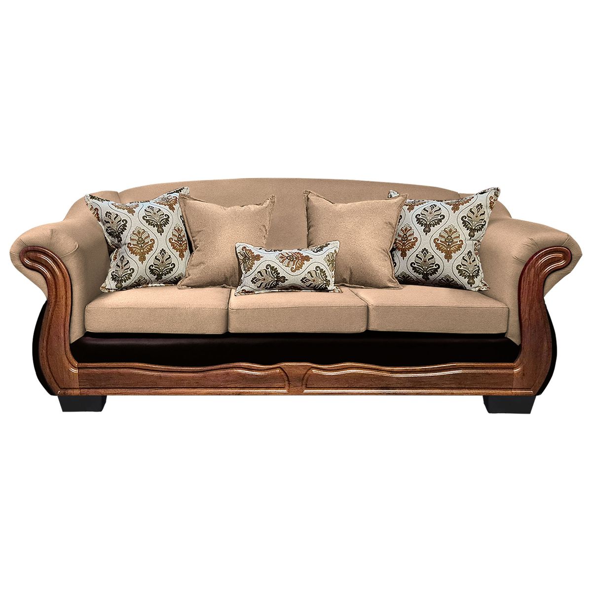 AMERICA DECORA - Sofá Con Resorte Estructural Búfalo 4 Cuerpos Chenille+PU X