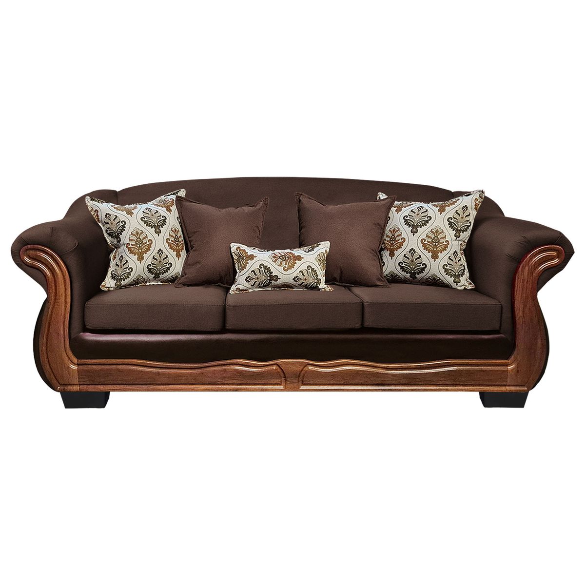 AMERICA DECORA - Sofá Con Resorte Estructural Búfalo 4 Cuerpos Chenille+PU X