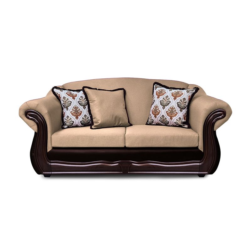 AMERICA DECORA - Sofá Para 3 Personas Grand Búfalo Mixto Beige