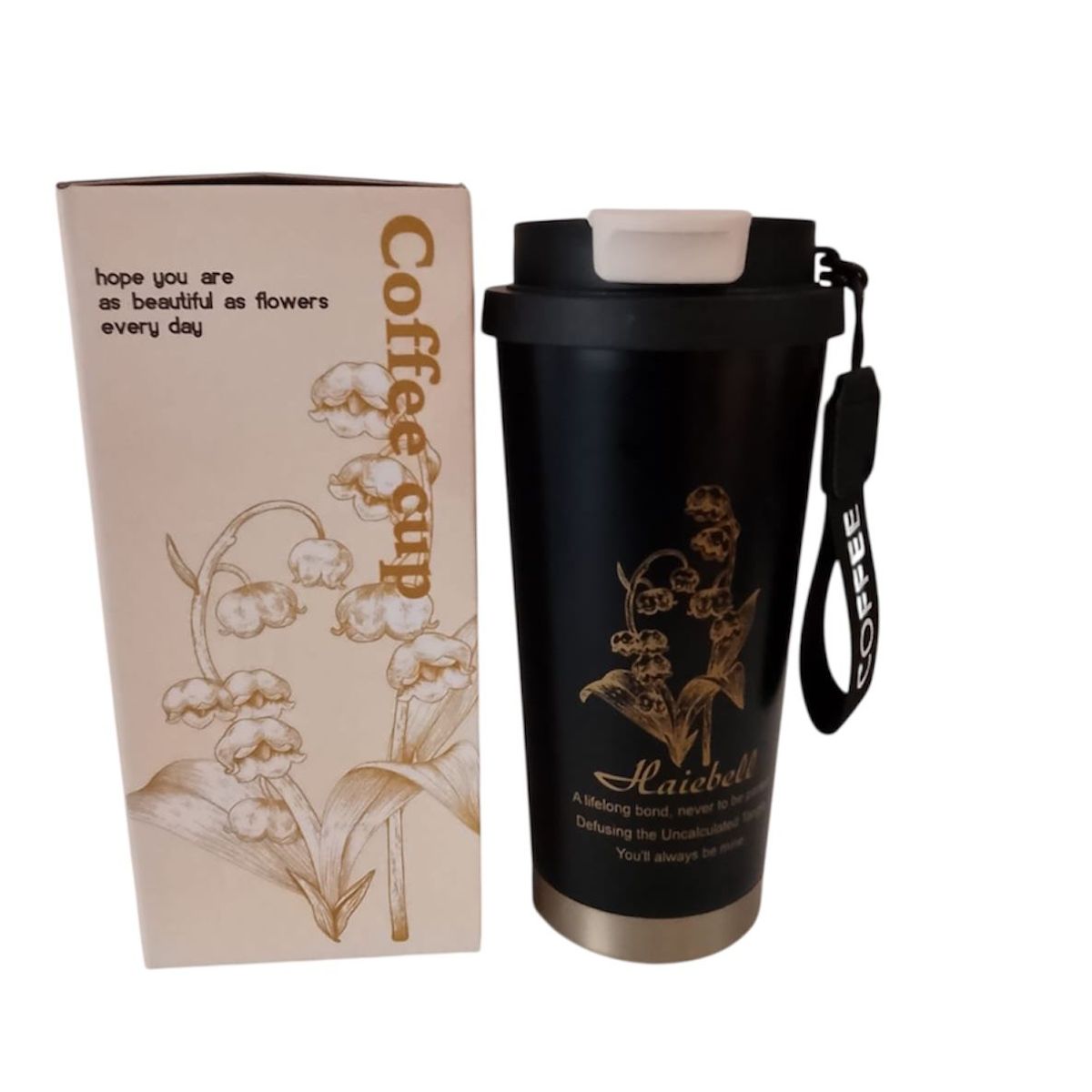 GENERICO - Vaso Térmico Termo Para Cafe Mug Acero Inoxidable Negro 530ml