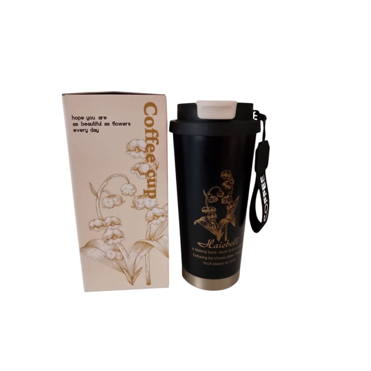 GENERICO - Vaso Térmico Termo Para Cafe Mug Acero Inoxidable Negro 530ml