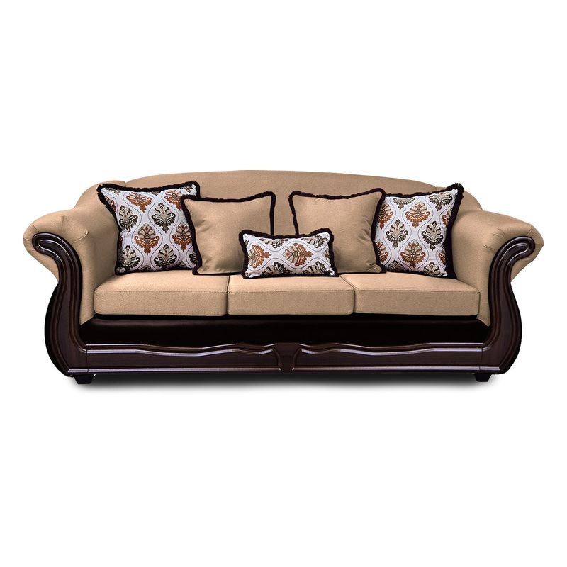 AMERICA DECORA - Sofá Para 4 Personas Grand Búfalo Mixto Beige