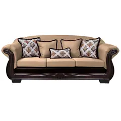 AMERICA DECORA - Sofá Con Resorte Estructural Búfalo 4 Cuerpos Chenille+PU