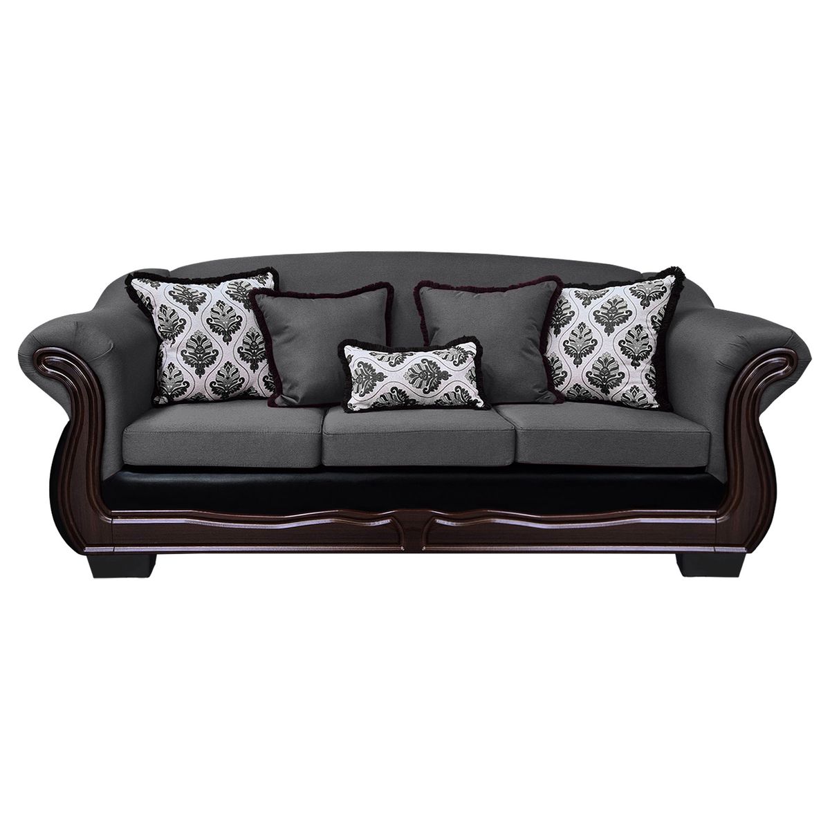 AMERICA DECORA - Sofá Con Resorte Estructural Búfalo 4 Cuerpos Chenille+PU