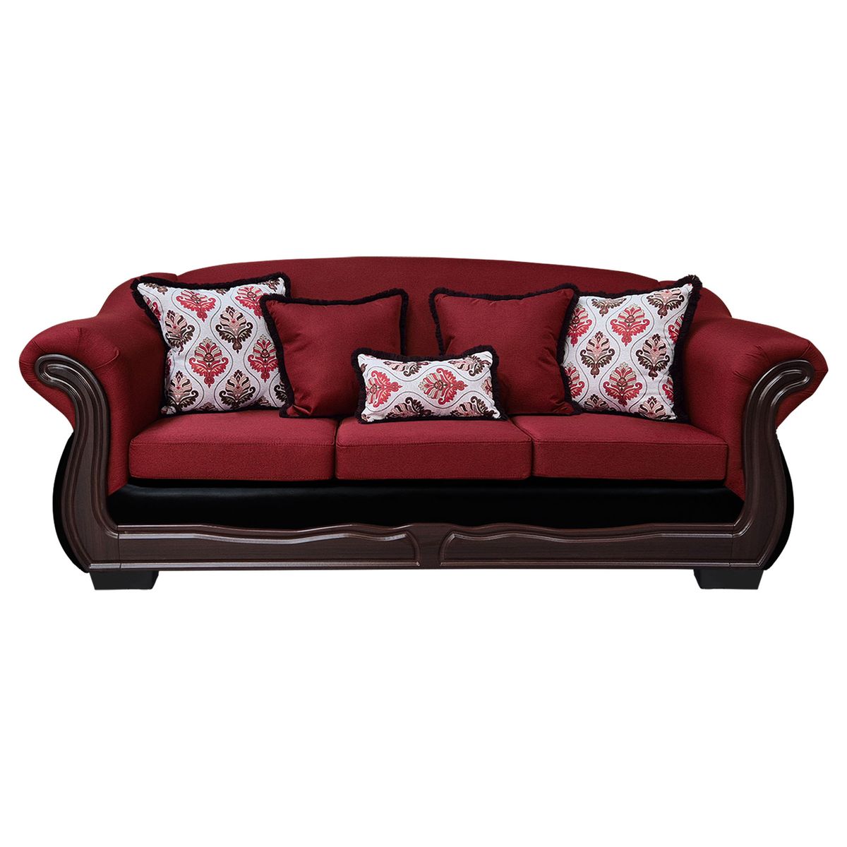 AMERICA DECORA - Sofá Con Resorte Estructural Búfalo 4 Cuerpos Chenille+PU