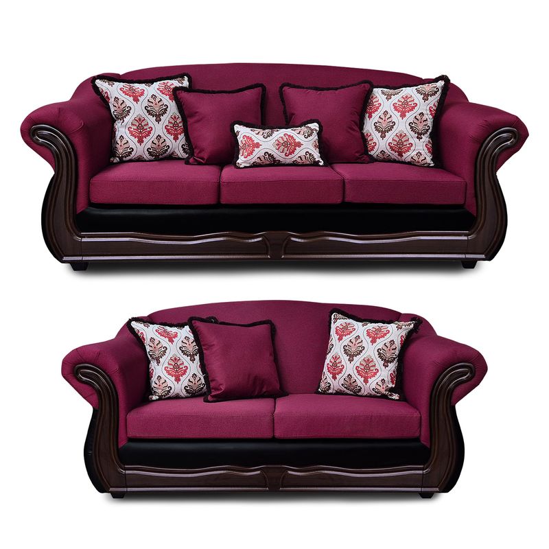 AMERICA DECORA - Living 4-3 Grand Búfalo Mixto Rojo