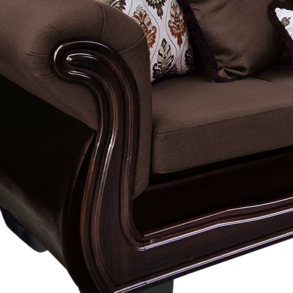 AMERICA DECORA - Living Con Resorte Estructural Búfalo 5 Cuerpos 3+1+1 Chenille+PU