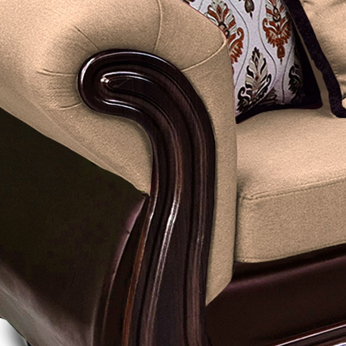 AMERICA DECORA - Living Con Resorte Estructural Búfalo 6 Cuerpos 4+1+1 Chenille+PU