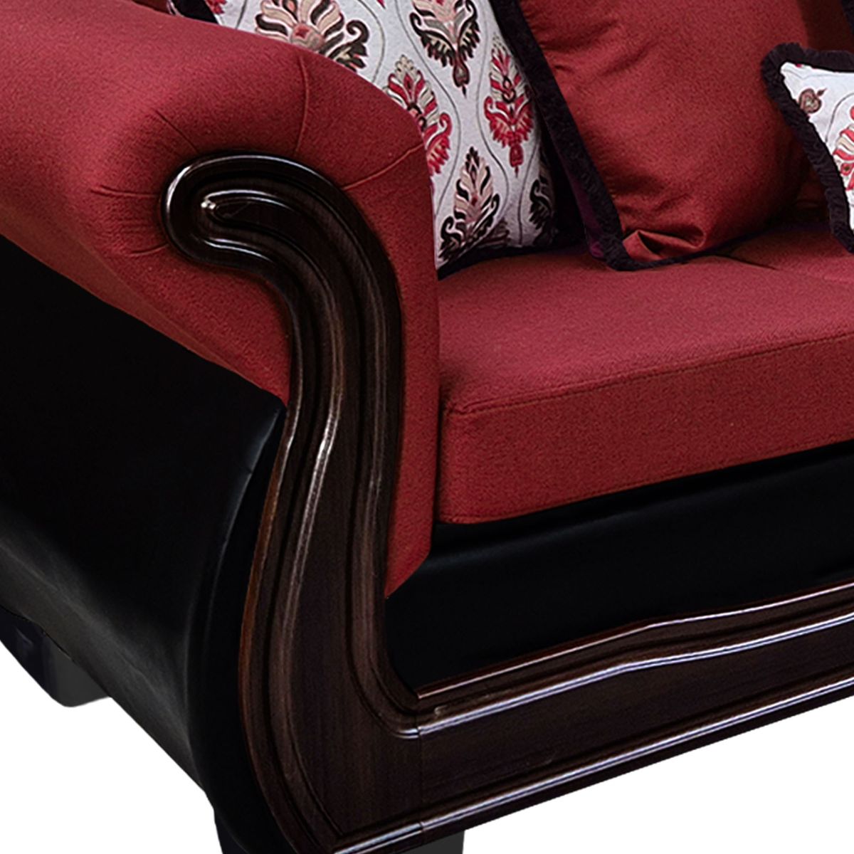 AMERICA DECORA - Living Con Resorte Estructural Búfalo 6 Personas 4+1+1 Chenille+PU