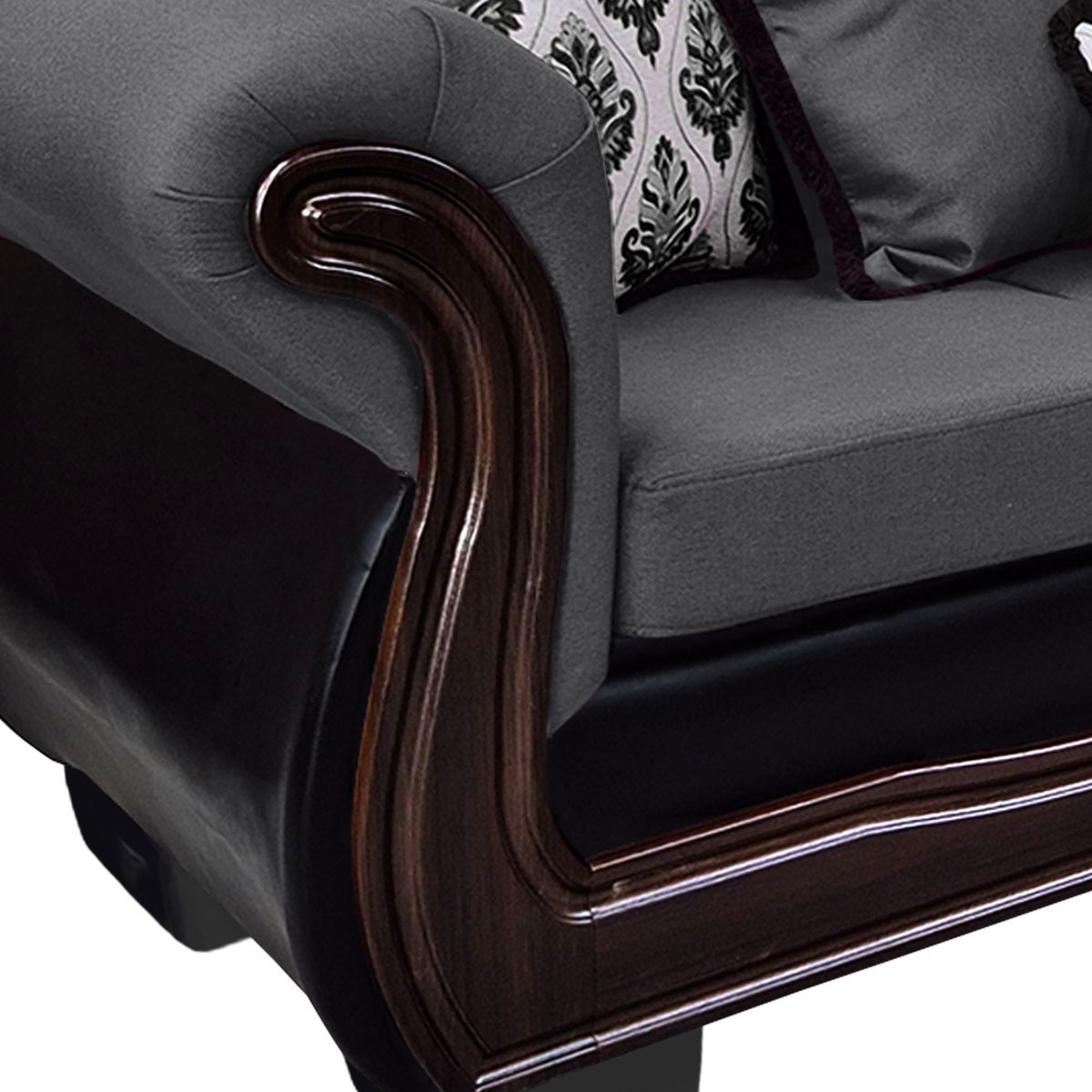 AMERICA DECORA - Living Con Resorte Estructural Búfalo 6 Cuerpos 4+1+1 Chenille+PU