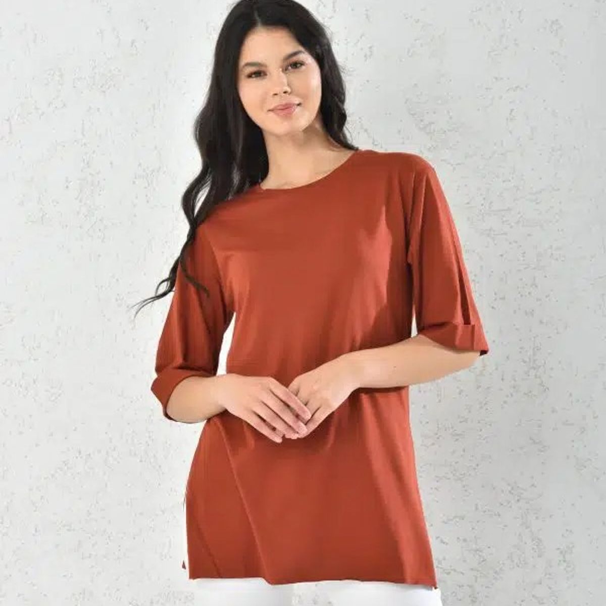 MROTTO - Polera Liso Mujer Manga Corta