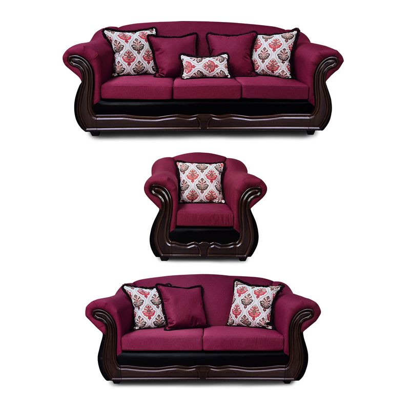 AMERICA DECORA - Living 4-3-1 Grand Búfalo Mixto Rojo