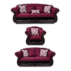 AMERICA DECORA - Living 4-3-1 Grand Búfalo Mixto Rojo