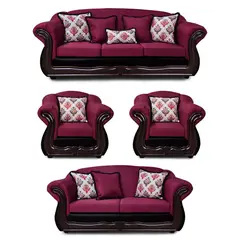 AMERICA DECORA - Living 4-3-1-1 Grand Búfalo Mixto Rojo