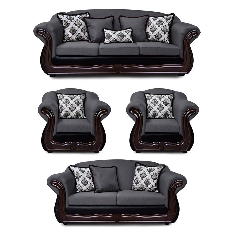 AMERICA DECORA - Living Con Resorte Estructural Búfalo 9 Personas 4+3+1+1 Chenille+PU
