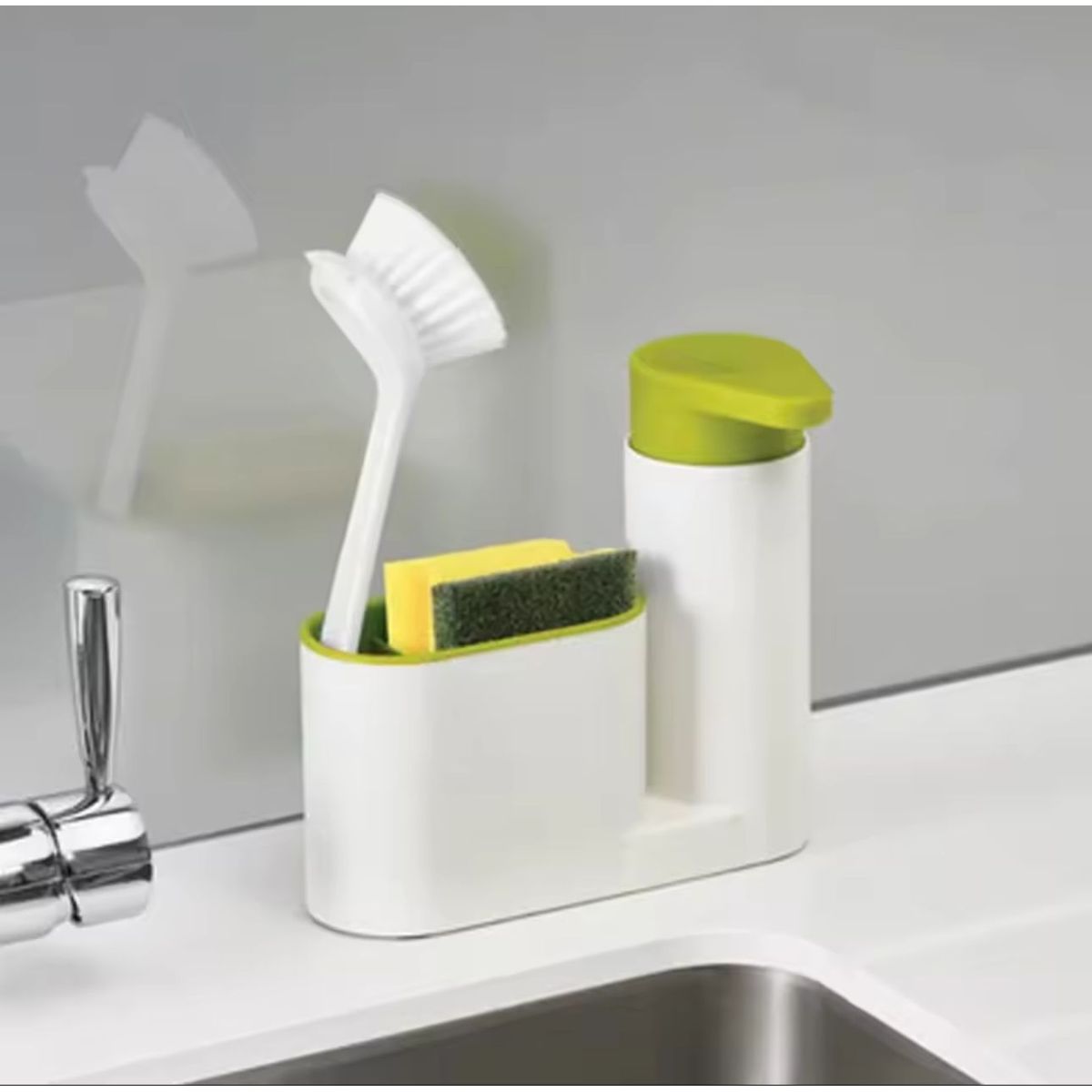 GENERICO - Dispensador Jabón Líquido Lavaplatos Lavalozas Porta Esponja