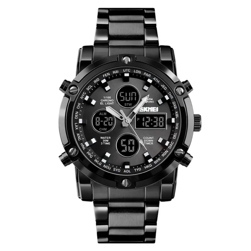 SKMEI - Reloj pulsera Skmei hombre elegante moderno análogo digital luminoso