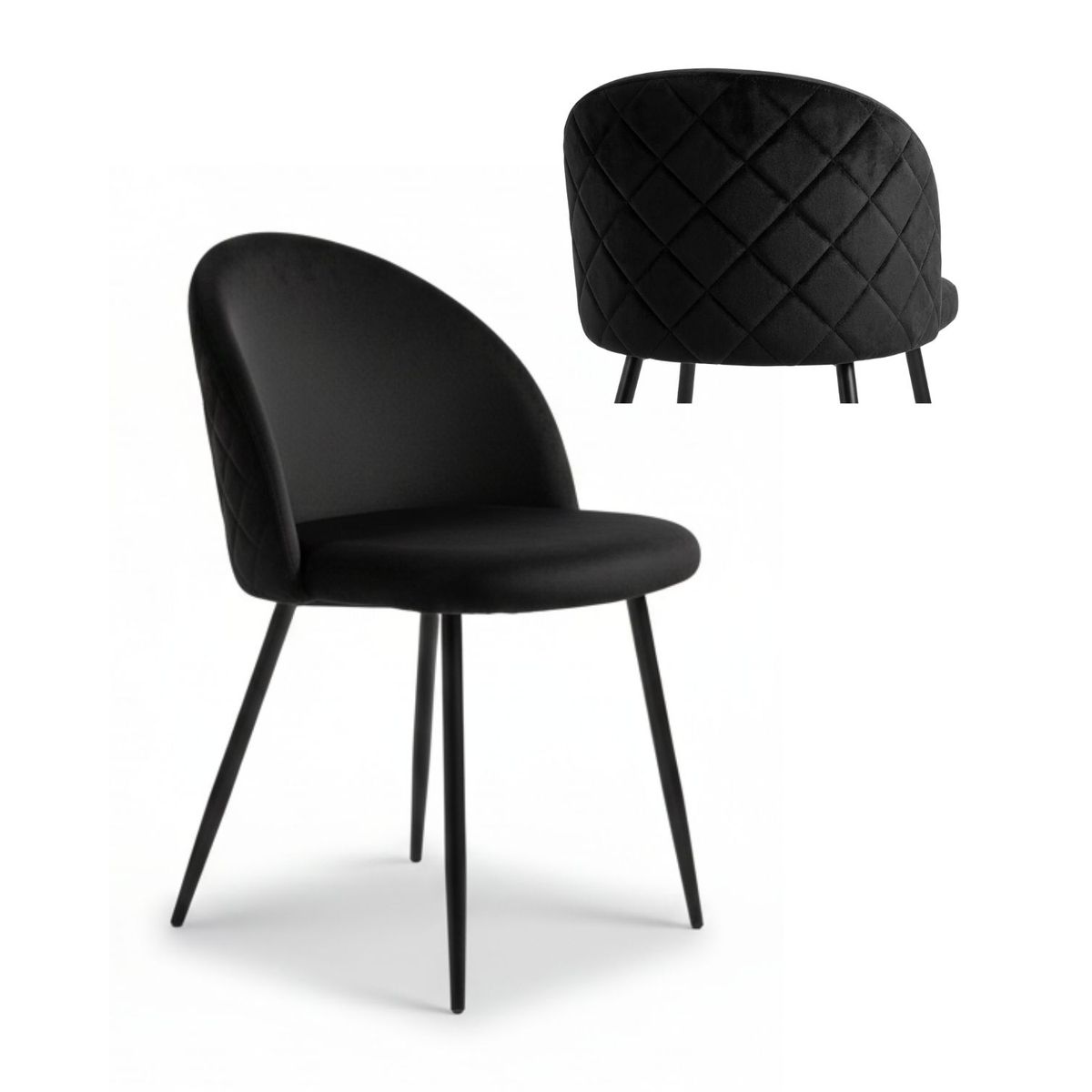 HABITA2 CHILE - Pack 4 Silla de comedor Nordic Felpa Black