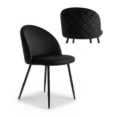 HABITA2 CHILE - Pack 4 Silla de comedor Nordic Felpa Black