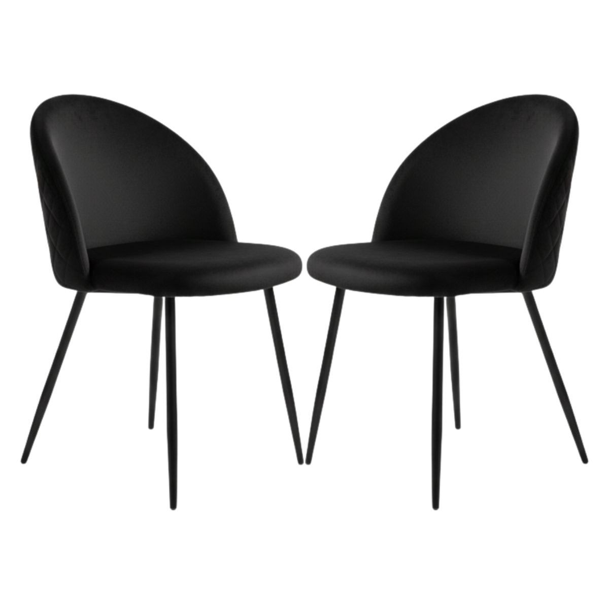 HABITA2 CHILE - Pack 4 Silla de comedor Nordic Felpa Black