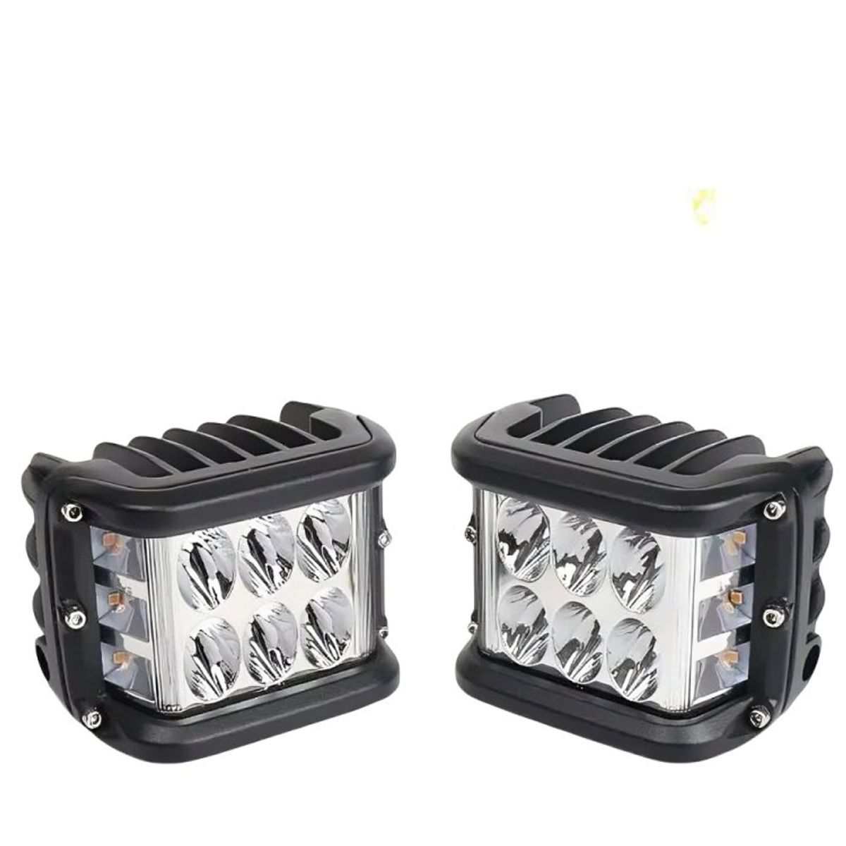 GENERICO - Pack X2 Auto Spot Bicolor 36w 4x4 Estrobo Blanco + Amarillo