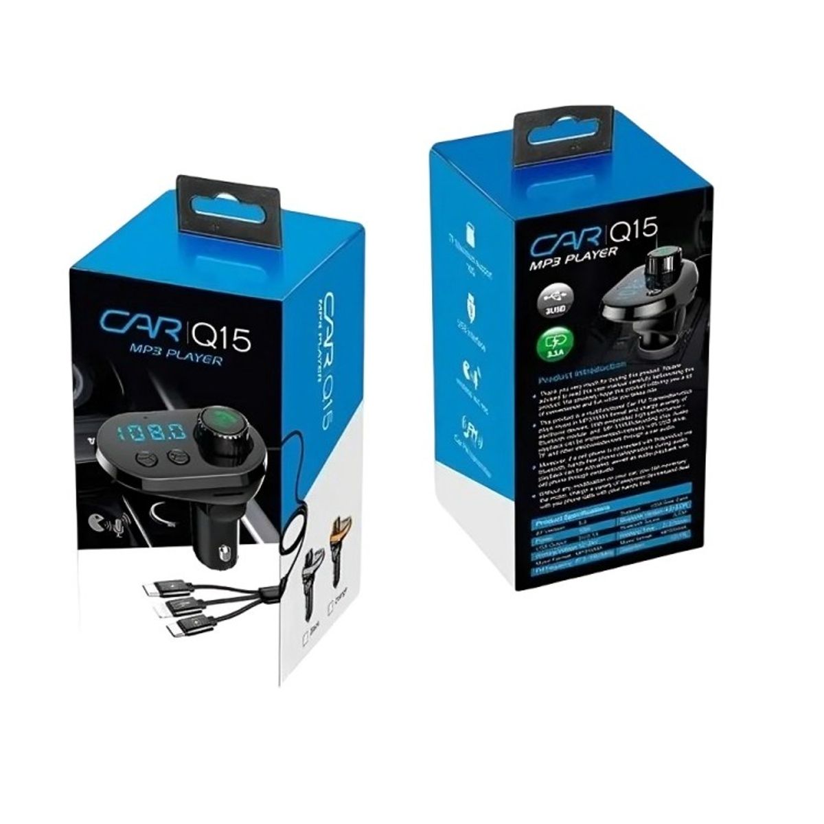 GENERICO - Transmisor 5 En 1 Fm Bluetooth Usb Mp3 Auto