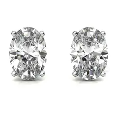 JOYAS MYTOKE - Aros Punto Luz Circon Ovalado Tornillo Plata 925 Mujer Amor