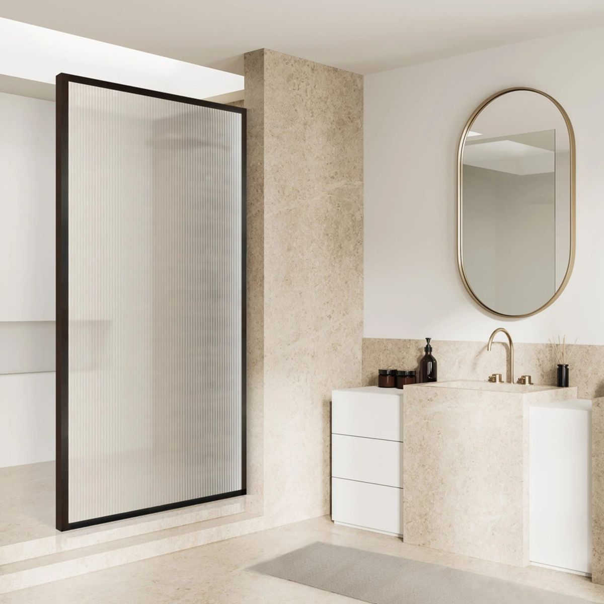 DELL ORTO - Shower Door Canale 80X190 cm Vidrio Acanalado