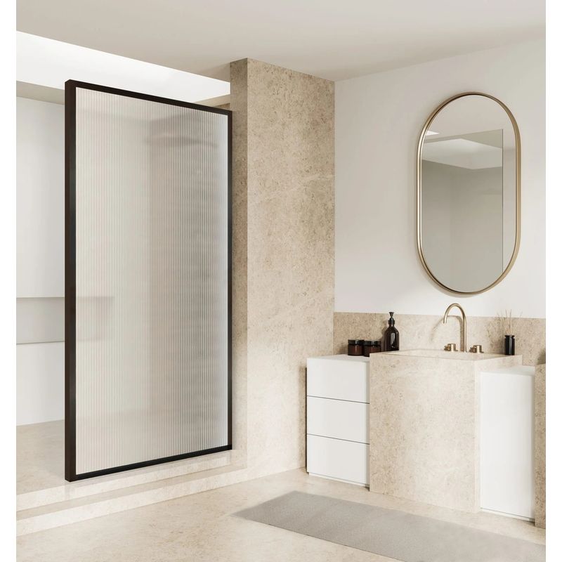DELL ORTO - Shower Door Canale 80X190 cm Vidrio Acanalado