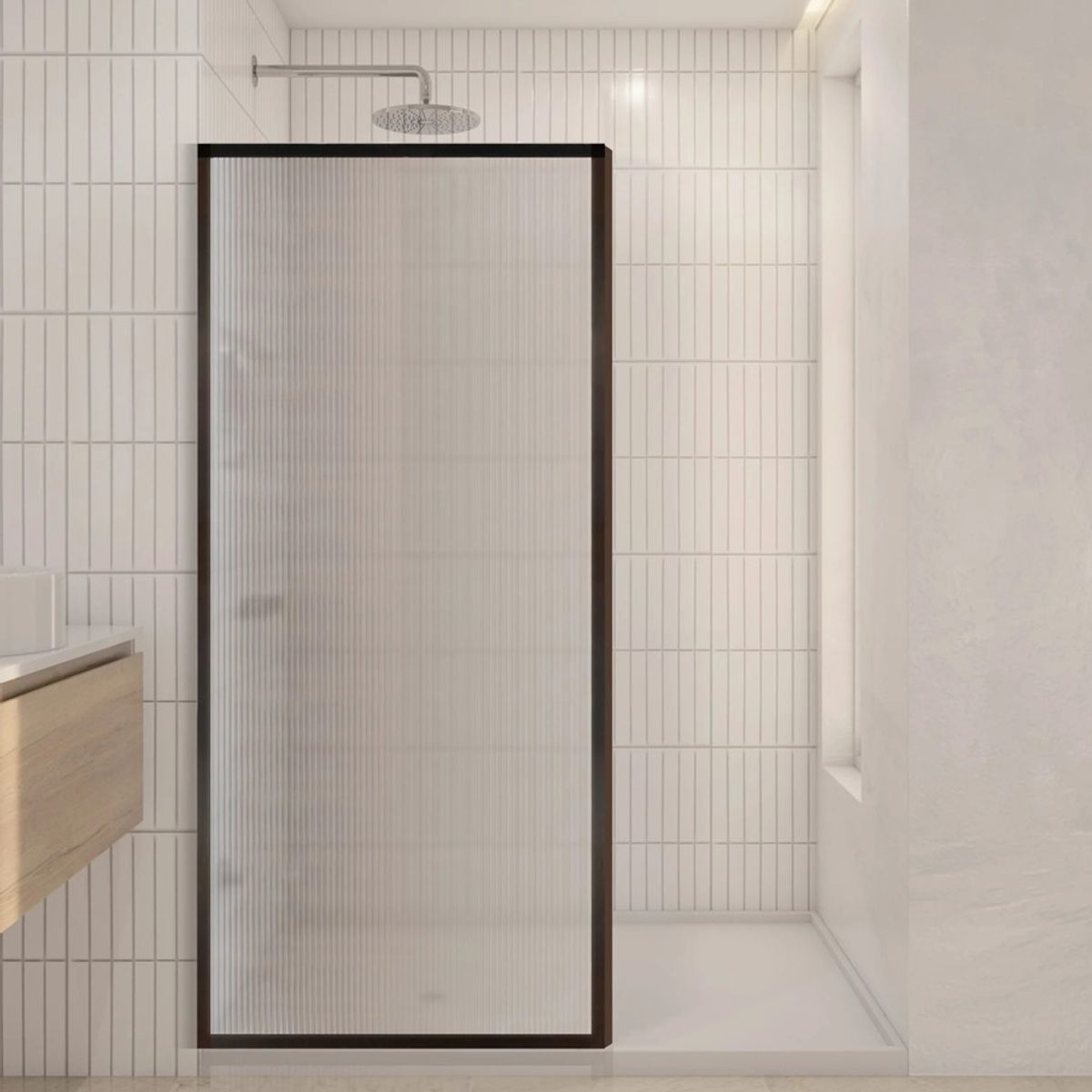 DELL ORTO - Shower Door Canale 80X190 cm Vidrio Acanalado