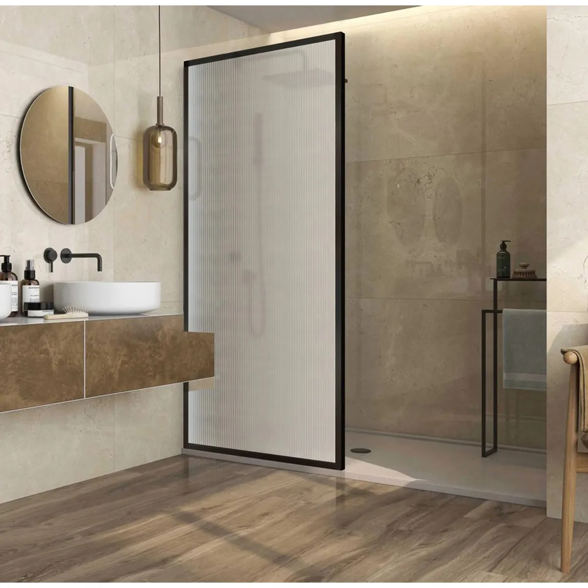 DELL ORTO - Shower Door Canale 90X190 cm Vidrio Acanalado