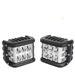 GENERICO - Pack X2 Auto Spot Bicolor 36w 4x4 Estrobo Blanco + Amarillo