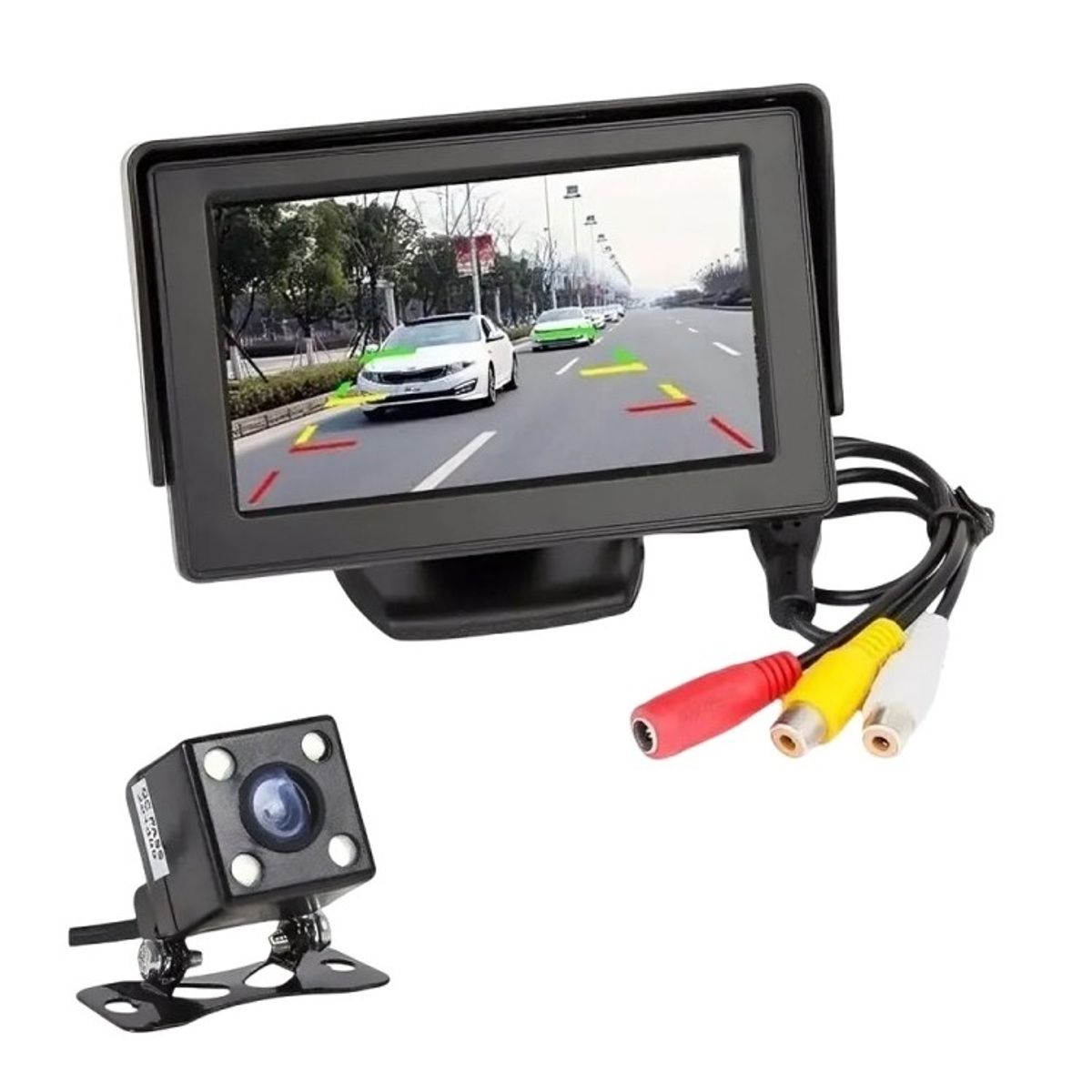 GENERICO - KIT Camara De Auto Retroceso 4 Led Ip68 + Pantalla 43