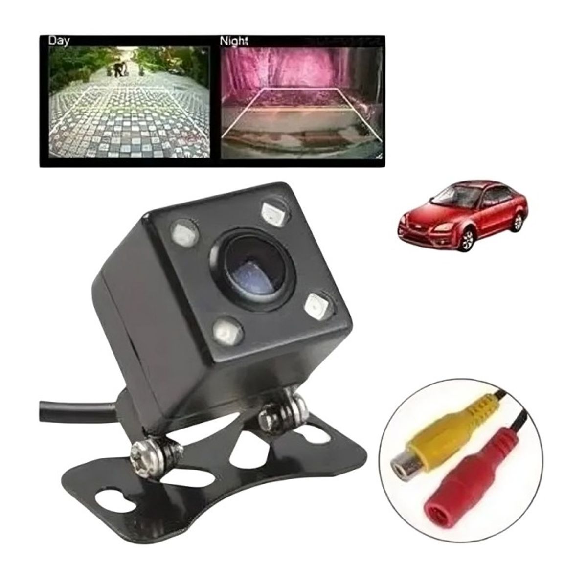 GENERICO - KIT Camara De Auto Retroceso 4 Led Ip68 + Pantalla 43