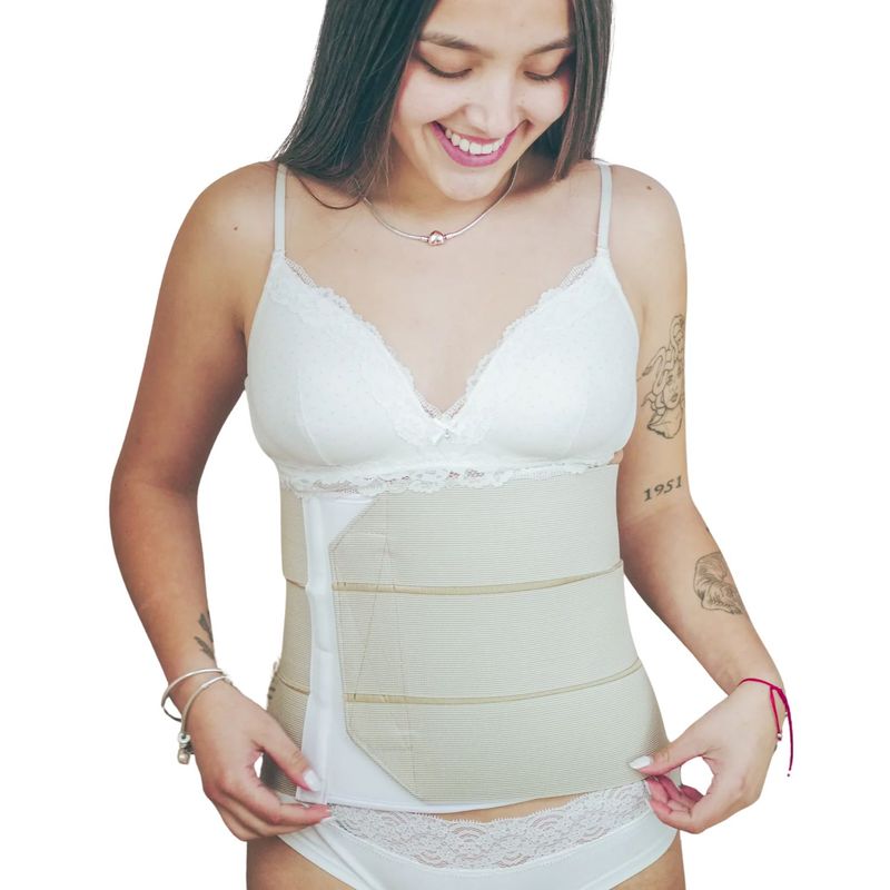 MITIMA - Faja Post Parto 3 Bandas Beige XXL