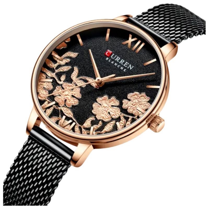 CURREN - Reloj cuarzo pulsera damas Curren elegante de lujo de acero inoxidable
