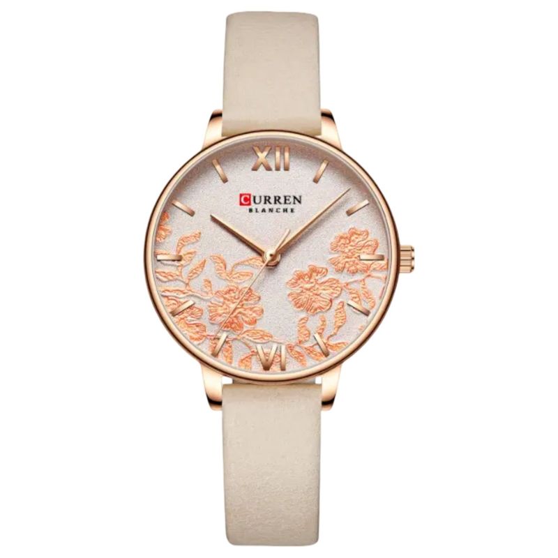 CURREN - Reloj cuarzo pulsera clásica cuero damas Curren moda elegante de lujo