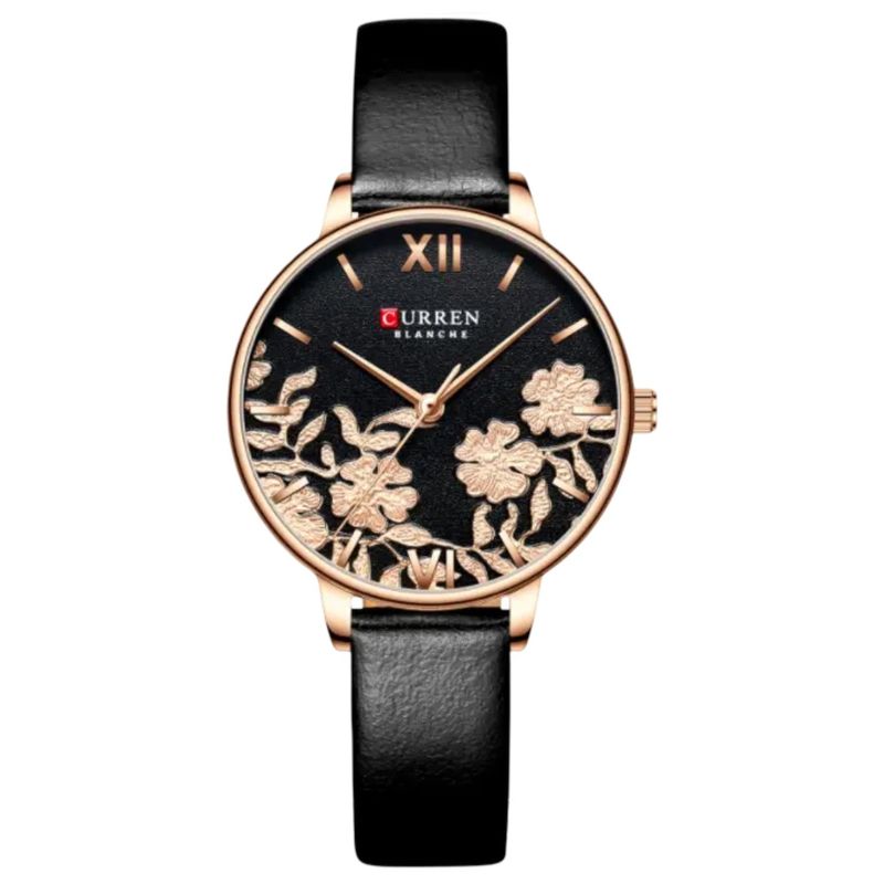 CURREN - Reloj cuarzo pulsera clásica cuero damas Curren moda elegante de lujo
