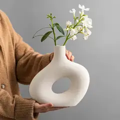 GENERICO - Florero Nórdico Minimalista De Cerámica Para Decoración