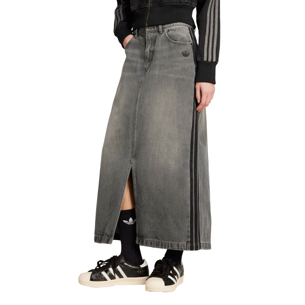 ADIDAS - Falda lápiz de tejido denim de 3 Tiras Adicolor