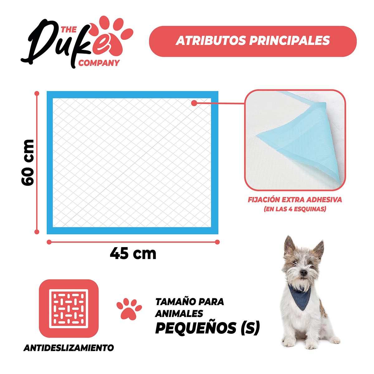 THE DUKE COMPANY - Sabanillas Para Perro 45x60 Duke 6 Capas Aromáticas 100u
