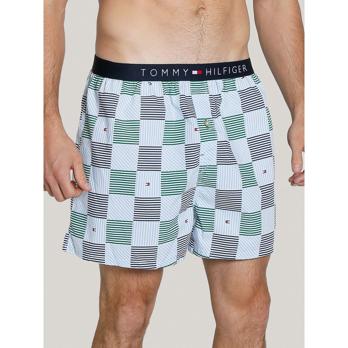 TOMMY HILFIGER - Bóxer Classic Core Con Estampado Azul Tommy Hilfiger