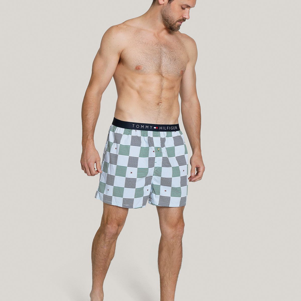 TOMMY HILFIGER - Bóxer Classic Core Con Estampado Azul Tommy Hilfiger