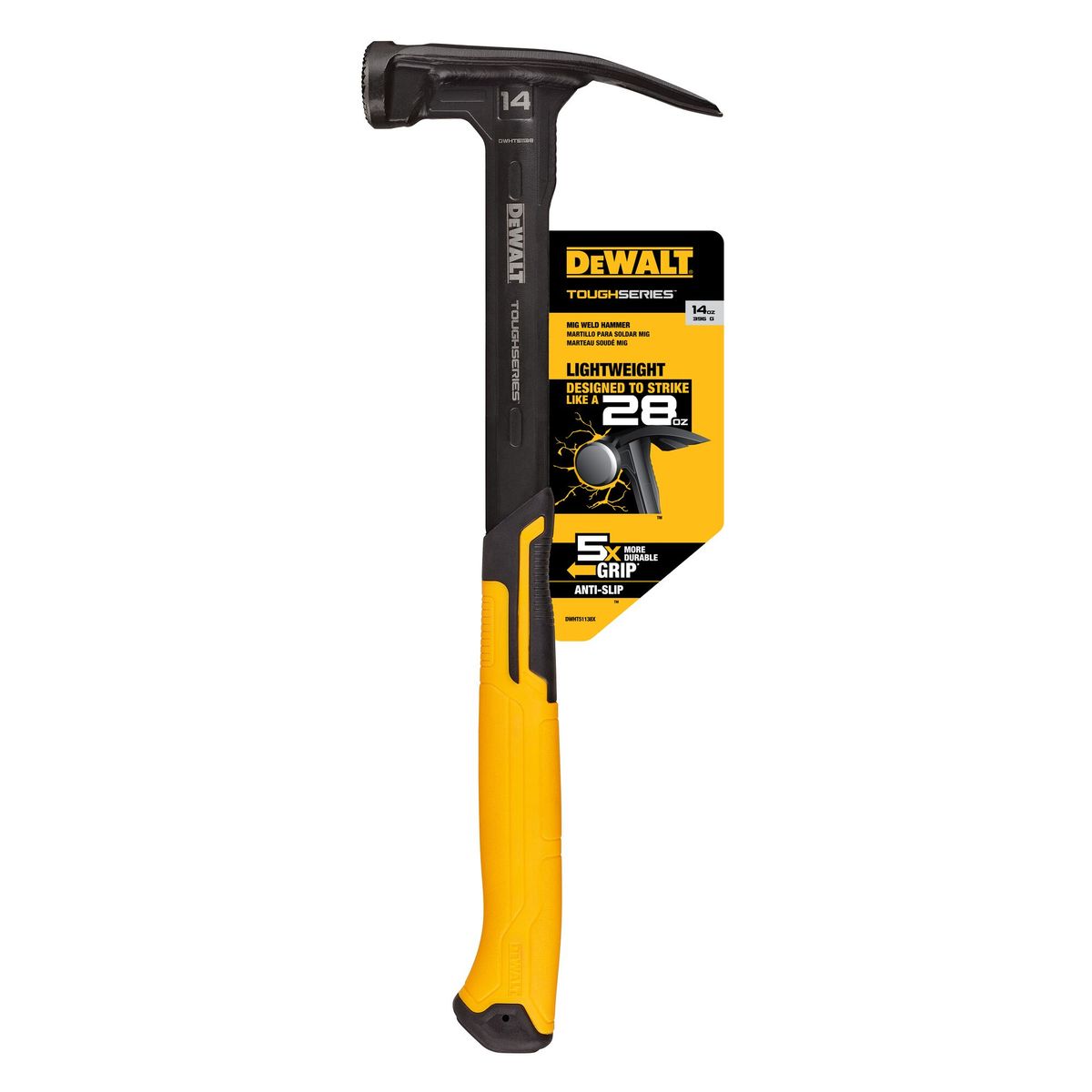DEWALT - Martillo de uña 14oz TOUGHSERIES DEWALT DWHT51138X